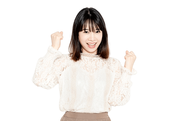 喜ぶ女性の写真