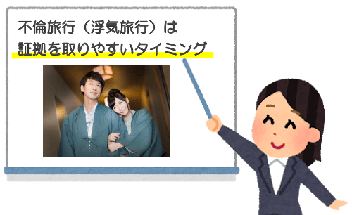 不倫旅行（浮気旅行）は証拠を取りやすいタイミング