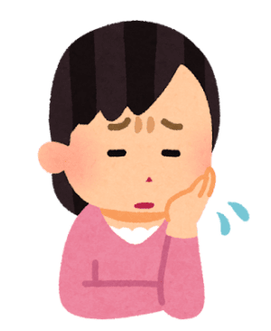 浮気を悩んでいる女性のイラスト